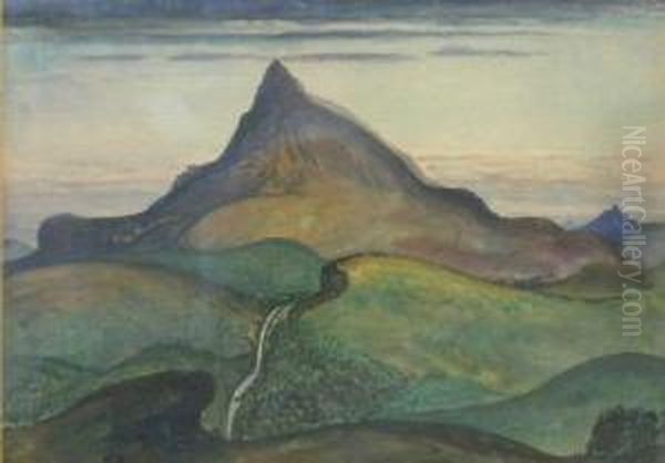 Mountain And Waterfall - view 1