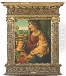 The Madonna And Christ Child With Saint Catherine Of Alexandria by Innocenzo Da Imola
