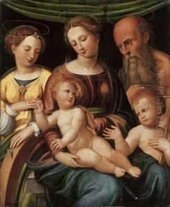 The Mystic Marriage Of Saint 
Catherine With The Infant Saint Johnthe Baptist And Saint Jerome