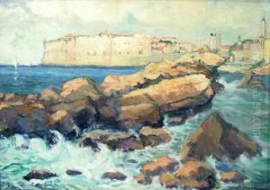 Ciy At The Sea Shore by Isac Ioan