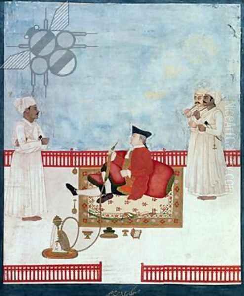 A European Seated on a Terrace with Attendants, c.1760-63 - view 1