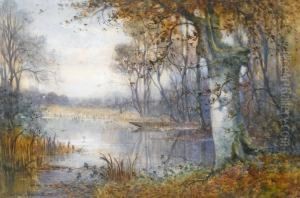 Landscape With Silver Birches And A Lake by Thomas Tayler Ireland