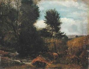 View on the River Sid, near Sidmouth, c.1852 by Lionel Constable