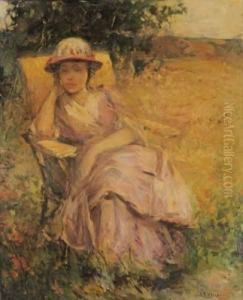 Femme Alanguie Dans Un Jardin