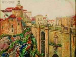 A Medieval Town View by Wilson Henry Irvine