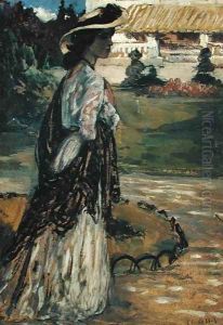 Woman in a Park by Charles Cottet