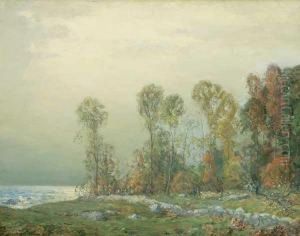Woodcutter In A Fall Landscape