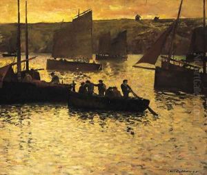 In the Port, 1895 by Charles Cottet