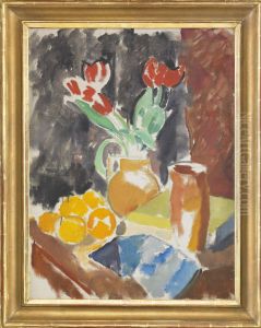 Nature Morte Med Tulpaner Och Apelsiner by Karl Isakson