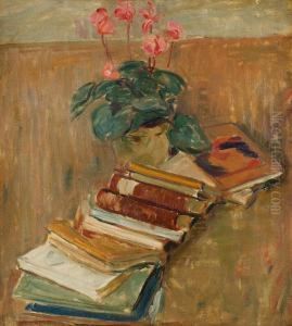 Stilllife With Flowers And Books by Karl Isakson
