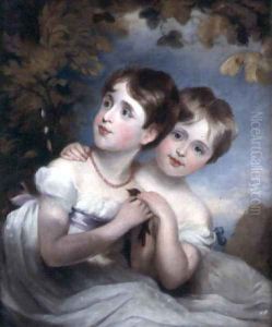 Two Girls with a Bird by Margaret Sarah Carpenter