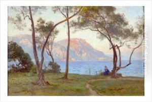 Femme Au Bord Du Lac by Marie-Victor Emile Isenbart