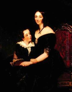 Portrait of Eliza Boardman and her son, Robert, 1848 by Margaret Sarah Carpenter