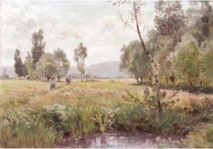 Landscape With Figures by Marie-Victor Emile Isenbart