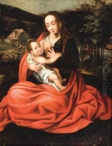 Lasainte-vierge Donnant Le Sein A L'enfantjesus by Adriaen Isenbrandt (Ysenbrandt)
