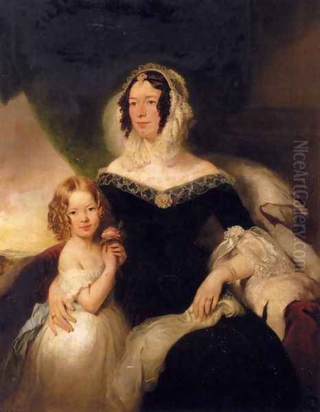 Portrait Of Mrs. Hilton Nee Aynsworth With Her Daughter, Lydia Ellen - view 1