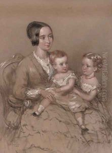 A mother with her children by Margaret Sarah Carpenter