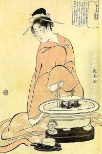 Geisha Behaving like a Married Woman, 1794 by Eishosai Choki