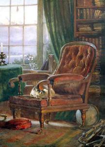 John Ruskin's study at Brantwood, Cumbria, 1882 by William Gersham Collingwood