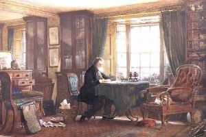 John Ruskin in his study at Brantwood, Cumbria, 1882 by William Gersham Collingwood