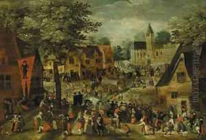 Villagers in town on market day