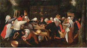 A bride presented with a dowry by Marten Van Cleve