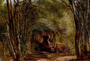 Ruins In The Forest by Giovanni-Battista Camuccini