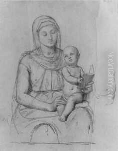 Madonna Mit Dem Buche. Madonna Mit Kind, Das Kind Ein Geoffnetes Buch Haltend. - view 1