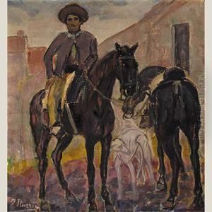 Hombre A Caballo by Francisco Iturrino Gonzalez
