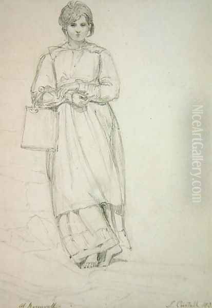 Young Girl Holding Milk Can 1831 - view 1
