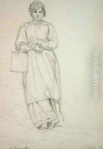Young Girl Holding Milk Can 1831 by Joshua Cristall