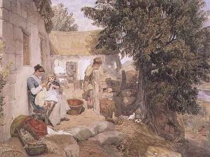 Cottages near Symonds Yat with Country Figures 1825 by Joshua Cristall