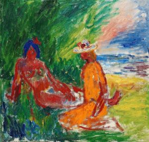 Flickorna Vid Stranden by Ivan Ivarson