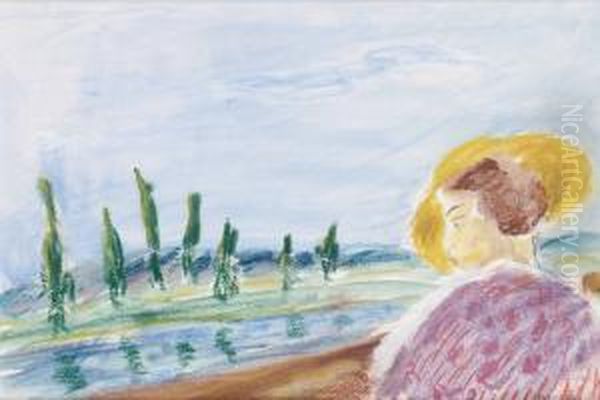 Kvinna Med Gul Hatt - view 1