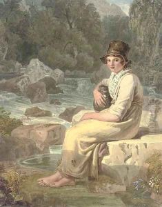A Welsh peasant girl, Dolgelly, Merionethshire by Joshua Cristall
