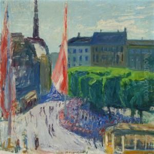 A View From King'ssquare With The Royal Theatre On The Left by Kraesten Iversen