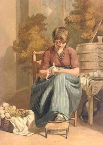 A girl peeling turnips