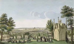 View of Pere-Lachaise Cemetery from the Gothic Chapel by Henri Courvoisier-Voisin
