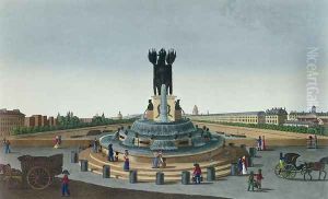 The Elephant Fountain at the Place de la Bastille, c.1815-20 by Henri Courvoisier-Voisin