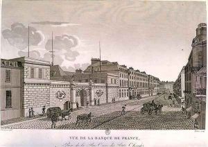 The Bank of France from Rue Croix-Petits-Champs, 1800 by Henri Courvoisier-Voisin