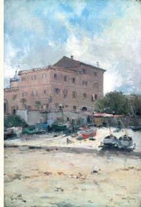 Guethary, La Plage by Marie Joseph Leon Clavel Iwill