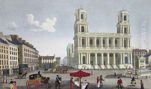 The Place Saint Sulpice, c.1815-20 by Henri Courvoisier-Voisin