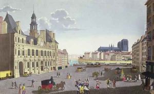 View of the Place de l'Hotel de Ville, as seen from the Rue du Mouton, 1815-20 by Henri Courvoisier-Voisin