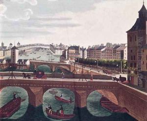 The Pont au Change and the Pont Notre Dame, c.1815-20 by Henri Courvoisier-Voisin