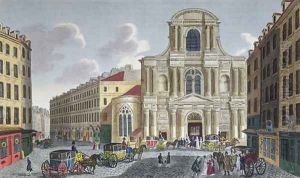The Porch of Saint Gervais Church, c.1815-20 by Henri Courvoisier-Voisin
