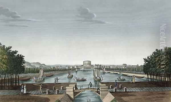 Vief of the Bassin du Canal de l'Ourq a la Villette, c.1815-20 - view 1