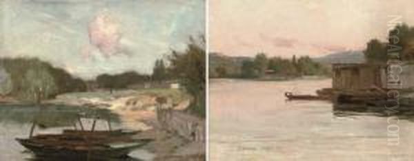 Punts On The Seine; And Dusk On The Seine - view 1