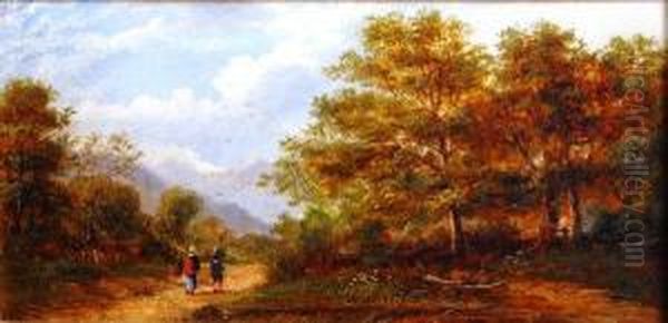 Gathering Faggots On A Woodland Path - view 1