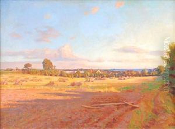 Across Thehaystacks To A Village - view 1