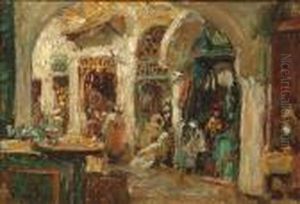 Tunis Scene - Bazaar by Frederick William Jackson
